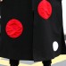 fine black dotted long coat plus size hooded maxi coat women side open baggy coats