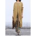 Aesthetic o neck knit outwear oversize yellow asymmetric knitted jackets