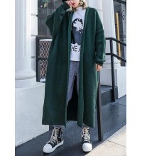 For Spring knit sweat tops fall fashion blackish green sweater coat