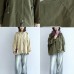 Tea green oversized trench coats plus size short hoodies outwear