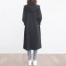 New blue wool overcoat plus size clothing big pockets trench coat hooded outwear